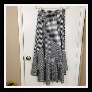 PROSE & POETRY CLARA BLK/WHITE GINGHAM SKIRT S